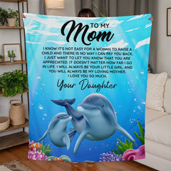 To Mom I Know It's Not Easy – Jersey Fleece Blanket